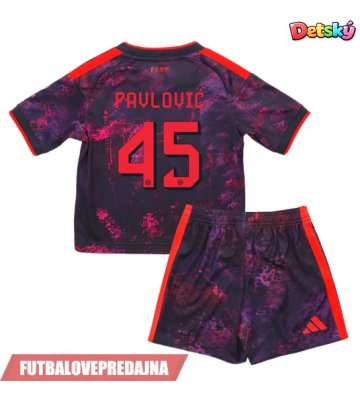 Lacne Dětský Futbalové dres Bayern Munich Aleksandar Pavlovic #45 2026-27 Krátky Rukáv - Tretina (+ trenírky)